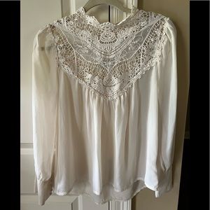 VICTORIAN SHEER BLOUSE CREAM MEDIUM